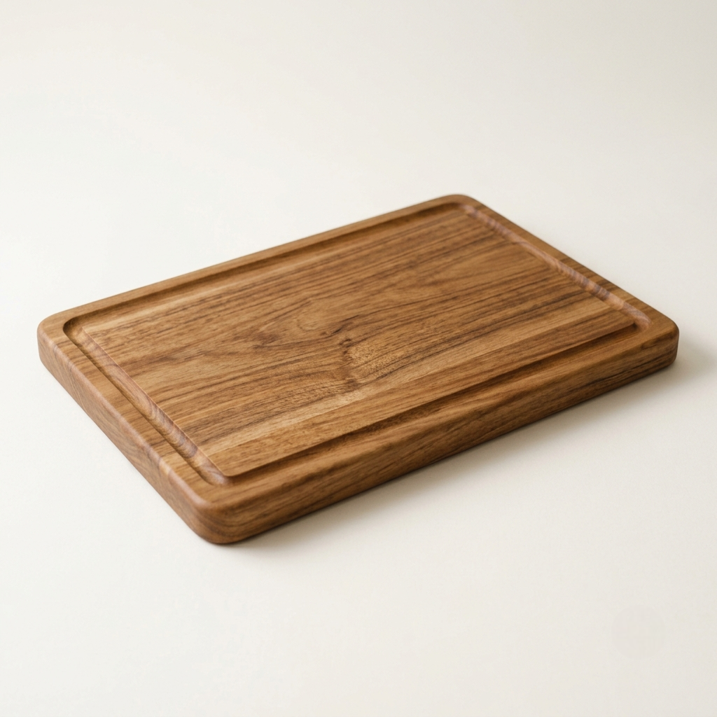 Holz Schneidebrett mit Saftrille